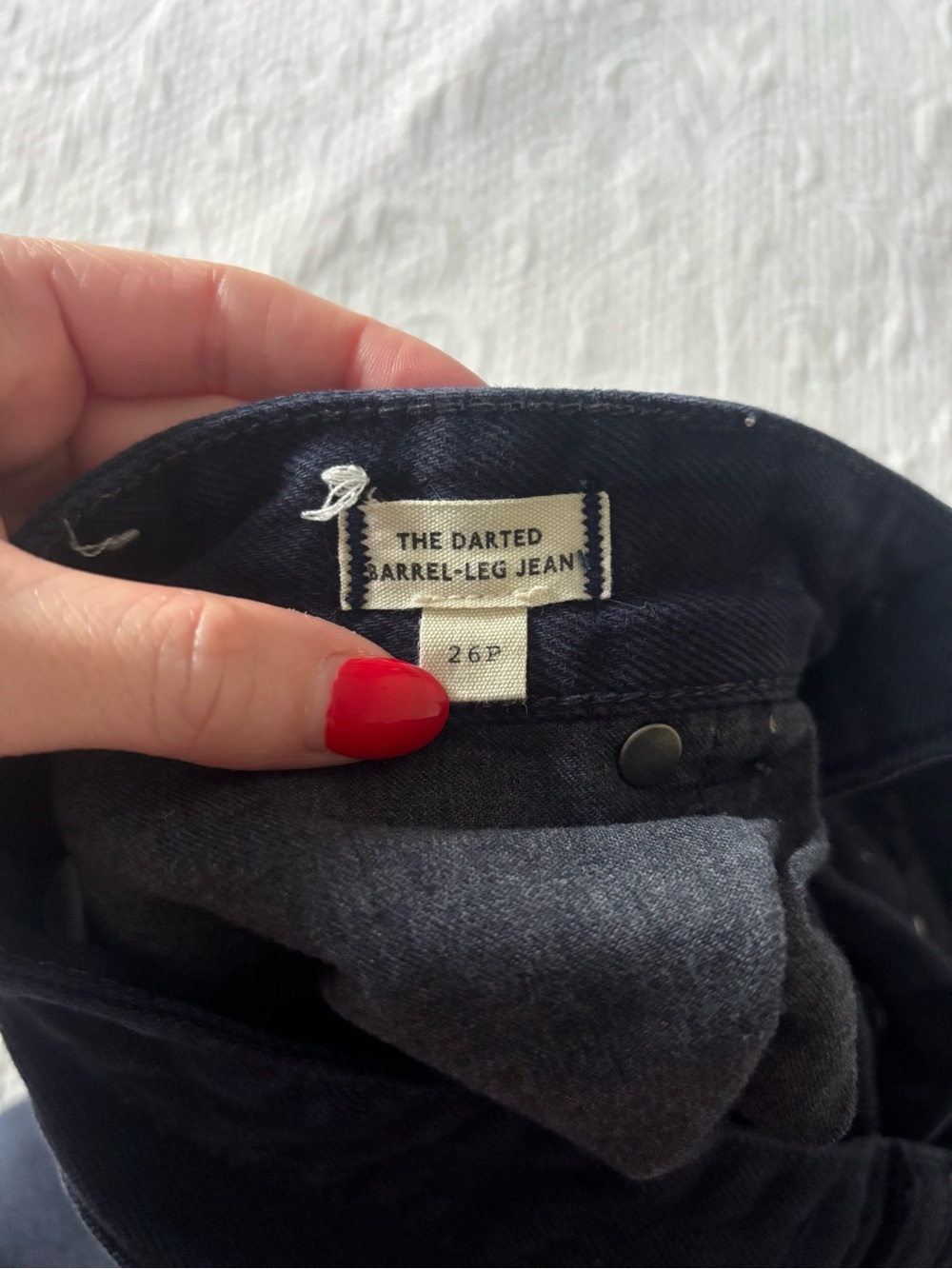 Madewell Darted Barrel-Leg Jeans in Navy - Picture 9 of 9